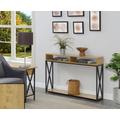 Tucson Deluxe Console Table with Shelf in English Oak/Black - Convenience Concepts 161889EOBL