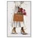 House of Hampton® Fashion & Glam Bringing Home Flowers Fashion Lifestyle - Graphic Art Print Canvas in Brown/White | 24 H x 16 W x 1.5 D in | Wayfair