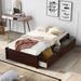 Red Barrel Studio® Dianka Twin Low Profile Storage Platform Bed Wood in Brown | 14.1 H x 41.8 W x 77.9 D in | Wayfair