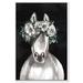 Harper Orchard Gorgeous Floral Horse - Graphic Art Print on Canvas in Black/Gray | 24 H x 16 W x 1.5 D in | Wayfair