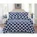 Red Barrel Studio® Dyaymus Reversible Comforter Set Polyester/Polyfill/Microfiber in Blue/Navy | King Comforter + 2 Shams | Wayfair