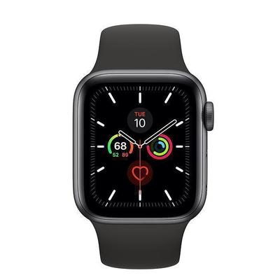 Apple Watch (Series 5) September 2019 40 Aluminium Space Gray Sport loop Black | Refurbished - Great Deal!