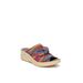 Wide Width Women's Smile Sandals by BZees in Raspberry Mimosa Stripe (Size 7 W)