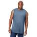 Men's Big & Tall Shrink-Less™ Lightweight Muscle T-Shirt by KingSize in Heather Slate Blue (Size 8XL)