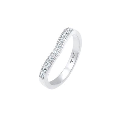 Elli DIAMONDS - Diamanten (0.15 ct) V-Form Verlobung 925 Silber Ringe Damen