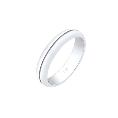 Elli PREMIUM - Bandring Trauring Basic Hochzeit Paar 925 Silber Ringe 1 ct Damen