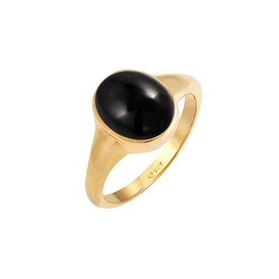 Elli Siegelring Onyx Oval klassik 925 Silber 58 Damen Image