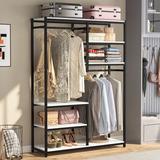 17 Stories Antal 47" W Closet System Starter Kit Wire/Metal/Manufactured Wood in Black | 70.86 H x 47.24 W x 15.74 D in | Wayfair