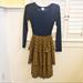 Lularoe Dresses | Lularoe Georgia Tiered Ruffle Polka Dot Dress Xxs | Color: Blue/Brown | Size: Xxs