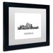 Trademark Fine Art "Louisville Kentucky Skyline WB-BW" by Marlene Watson Framed Graphic Art Canvas, in Black/White | 11 H x 14 W x 0.5 D in | Wayfair