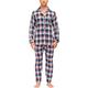 JINSHI Mens Pyjama Set Cotton Plaid Pajamas PJ Set Long Sleeve Top & Pants Man Check Woven Sleepwear Loungewear Nightwear M22 Size M