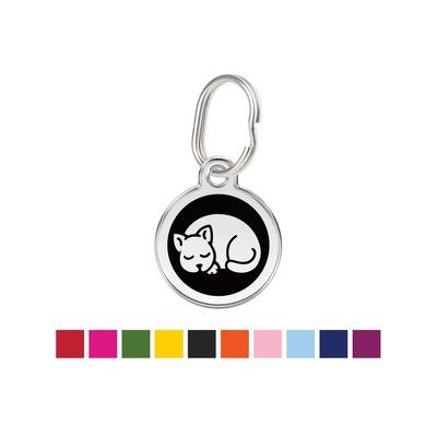 Red Dingo Kitten Personalized Stainless Steel Cat ID Tag, Small, Black
