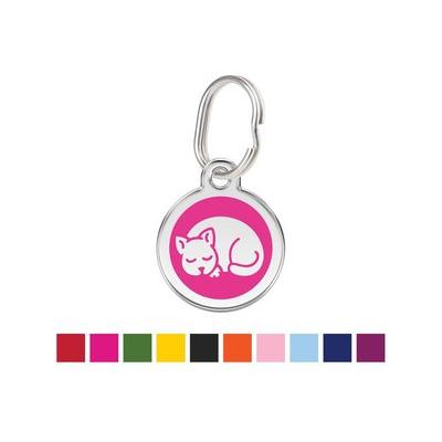Red Dingo Kitten Personalized Stainless Steel Cat ID Tag, Small, Hot Pink