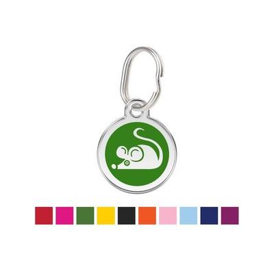 Red Dingo Mouse Personalized Stainless Steel Cat ID Tag, Small, Green