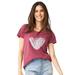 Plus Size Women's Love Ellos Graphic Tee by ellos in Burgundy Rose Heart (Size L)