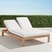 Calhoun Double Chaise with Cushions in Natural Teak - Rain Black, Standard - Frontgate