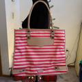 Rebecca Minkoff Bags | Ln Rebecca Minkoff Diamond Striped Tote | Color: Pink/White | Size: Large See Pictures For Details