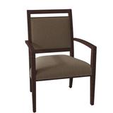 Fairfield Chair Preston King Louis Back Arm Chair Wood/Upholstered/Fabric in Brown | 35 H x 24.5 W x 22.5 D in | Wayfair 8700-11_ 8794 17_ Espresso