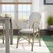 Longshore Tides Wilburg Stacking Patio Dining Armchair Wicker/Rattan in White/Black | 35 H x 20.8 W x 21.6 D in | Wayfair