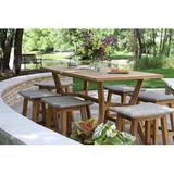Birch Lane™ Akiva Teak Dining Table Wood/Stone/Concrete/Plastic in Brown/Gray/White | 30 H x 52 W x 52 D in | Outdoor Dining | Wayfair