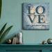 August Grove® Love - Wrapped Canvas Textual Art Print Canvas, Solid Wood in Blue | 16 H x 16 W x 1 D in | Wayfair 2E54365EB15F4D2B8527618A581D74C9