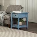 Lark Manor™ Arkadia Solid Wood End Table w/ Storage Wood in Blue | 24 H x 23 W x 20 D in | Wayfair LFMF2706 42727927