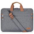 LONMEN 17.3 Inch Laptop Shoulder Bag,Computer Sleeve Carrying Case for 17.3" Lenovo IdeaPad 330 / Dell Inspiron 17 5000 / HP Pavilion/Acer/MSI/ASUS (Gray)