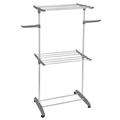 OurHouse Foldable Shelves Clothes Airer 2 Tier Rack with 11 m Drying Area for Indoor, Metal, Silver, 145 cm