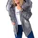 Winter jacket women coat faux fur lined parka winter jacket outdoor hooded jacket outwear denim coat (Color : Grey, Size : S)