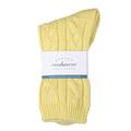 Graham Cashmere - Pure Cashmere Cable Bed Socks - Made in Scotland - Gift Boxed (Pale Lemon)