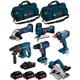 Bosch - Kit 18V BK602BAG (gdx 18V-180+GBH 18V-21+GKS 18V-57+GST 18V-LI s+gws 18-125V-LI+GSR 18V-60