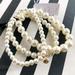 J. Crew Jewelry | Jcrew Faux Pearl Bracelets, Set Of 3, Brand New! | Color: Black | Size: Os