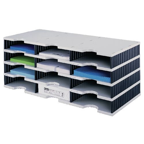 Styro Sortiersystem Grundeinheit Styrodoc DIN C4 Grau, Schwarz 72,3 x 33,1 x 29,3 cm Image