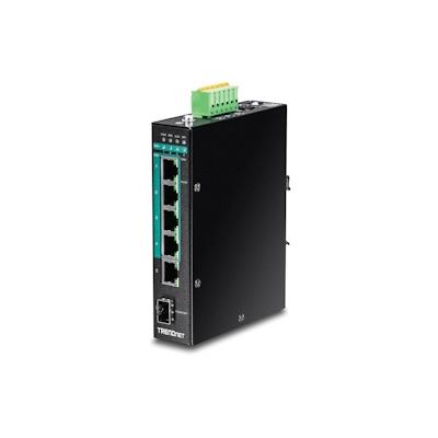 TRENDnet TI-PG541i 6-Port Switch PoE+ Industrial Gigabit Layer 2 DIN-Rail