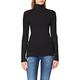 Hanro Women's Woolen Silk Rollkragenshirt Thermal Top, Black (Black 0018), XL