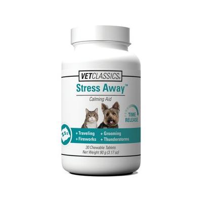 VetClassics Stress Away Calming Aid Chewable Tablets Dog & Cat Supplement, 30 count