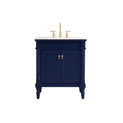 30 inch single bathroom vanity in blue - Elegant L...