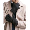 YISEVEN Men's Merino Rugged Sheepskin Shearling Leather Gloves Mittens Sherpa Fur Short Cuff Thick Wool Lined and Heated Warm for Winter Cold Weather Dress Driving Work Xmas Gifts, Black M