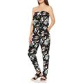 Urban Classics Damen Ladies Viscose Bandeau Jumpsuit Overall, Black Tropical, XXL