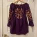 Free People Dresses | Free People Plum Off The Shoulder Dress. Small | Color: Gold/Purple | Size: S