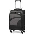 Aerolite Lightweight 55cm 4 Wheel Travel Carry On Hand Cabin Luggage Suitcase Approved for easyJet British Airways Ryanair and More, Black Grey