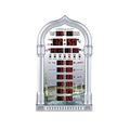 Islamic Muslim Prayer Azan Clock, Time Reminding Music Playing Digital Wall Table Clock, Mosque Home Decor Ramadan Gift Clock,Silver