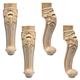 XIAOYUE Set of 4 Solid Wood Furniture Legs,European Style,Unfinished Carved Table Legs For Tv Cabinet/Coffee Table/Dining Table/Bedside Table,Wood Color,30 Inches