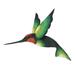 August Grove® Delightful Hummingbird Sculpture Steel Wall Décor Metal in Green | 8.75" H x 8.75" W x 2.4" D | Wayfair