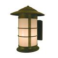 Arroyo Craftsman Newport 1-Light Outdoor Wall Lantern Glass/Metal in Gray/White/Black | 15.38 H x 13.75 W x 14.75 D in | Wayfair NS-14WO-S