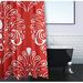 Alcott Hill® Kolby Floral Single Shower Curtain Polyester in Red | 74 H x 71 W in | Wayfair FFEDCCC7B83F45DC9179D47BB79025BA