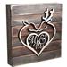 aMonogram Art Unlimited Mr. & Mrs. Deer Heart Mounted on Wooden Board Wall Décor in Brown/Gray | 12 H x 12 W x 1.75 D in | Wayfair 95123-12