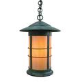 Arroyo Craftsman Newport 1-Light Outdoor Hanging Lantern Glass/Metal in Gray/White/Yellow | 19.88 H x 13.75 W x 13.75 D in | Wayfair NH-14GW-S