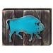 Designocracy Ox Rustic Decorative Wooden Wildlife Wall Décor in Blue/Brown | 6 H x 8 W x 1.5 D in | Wayfair 98226-08