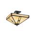 Arroyo Craftsman Pasadena 4 - Light Unique Bowl Semi Flush Mount Glass, Crystal in Black/Brown | 10.88 H x 11 W x 11 D in | Wayfair PIH-11EAM-RC